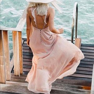 Lulu’s “Meteoric Rise” Maxi Dress in Blush